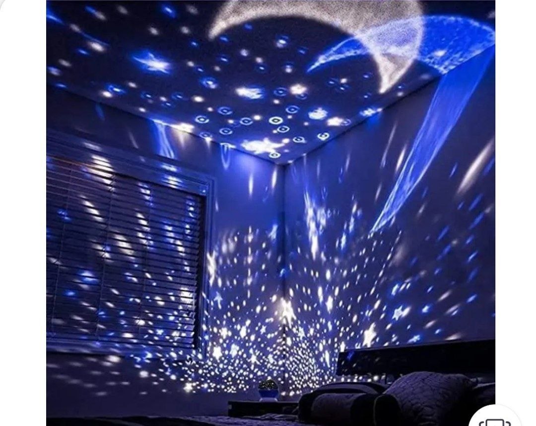 Star Master Rotating 360-Degree Moon &amp; Star Night Light Projector