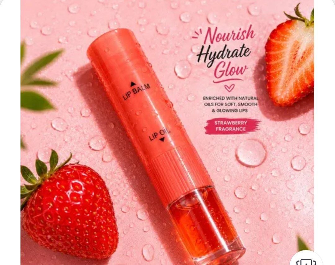2-in-1 Strawberry Lip Oil and Lip Balm Duo