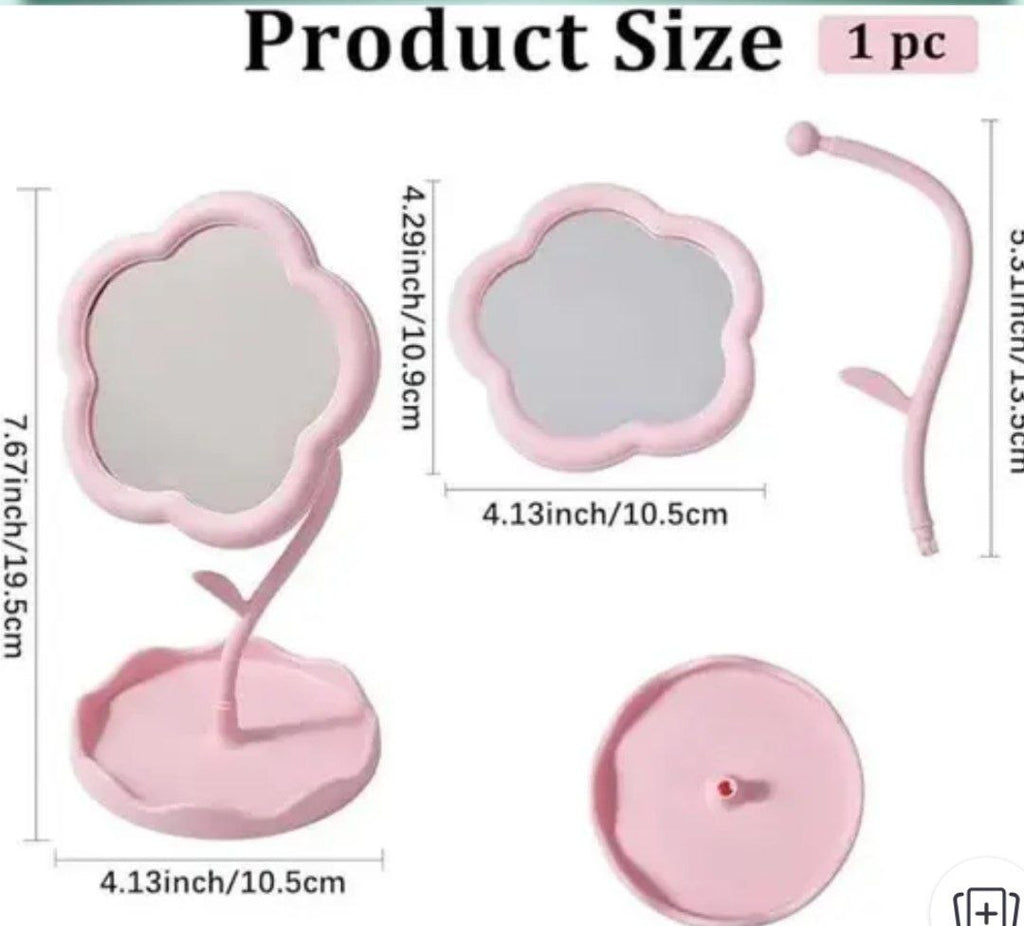 Flower-Shaped Tabletop Makeup Mirror