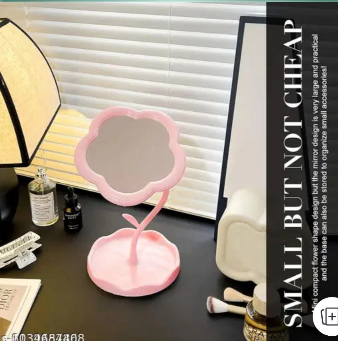 Flower-Shaped Tabletop Makeup Mirror