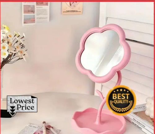 Flower-Shaped Tabletop Makeup Mirror